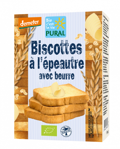 Biscottes à l'épeautre et au beurre, demeter
