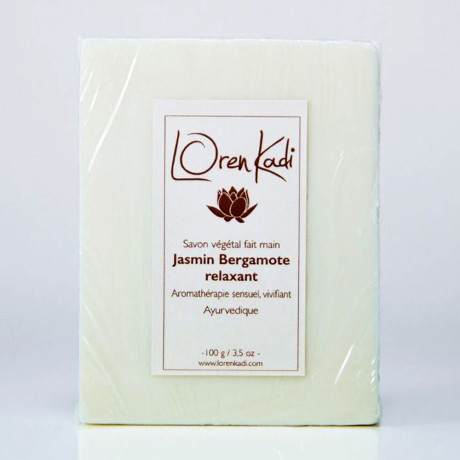 Savon ayurvedique végétal fait main "Jasmin Bergamote" Relaxant
