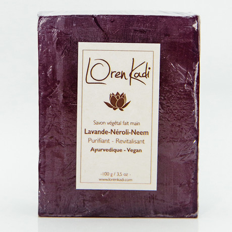 Savon ayurvedique végétal fait main "Lavande Neroli Neem" Purifiant & Revitalisant