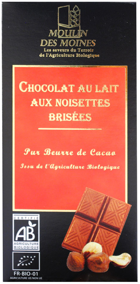 CHOCOLAT LAIT NOISETTES BRISEES 100G AB