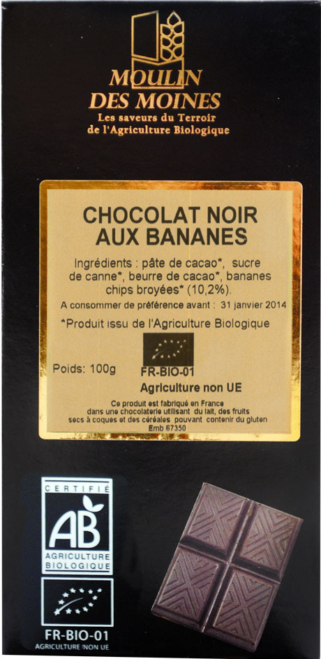 CHOCOLAT NOIR 74% BANANE 100G AB