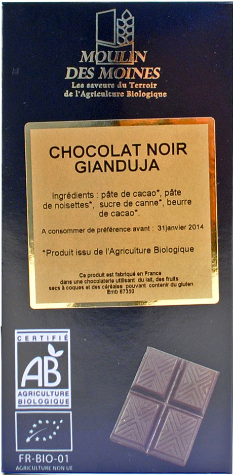 CHOCOLAT NOIR 74% GIANDUJA 100G AB