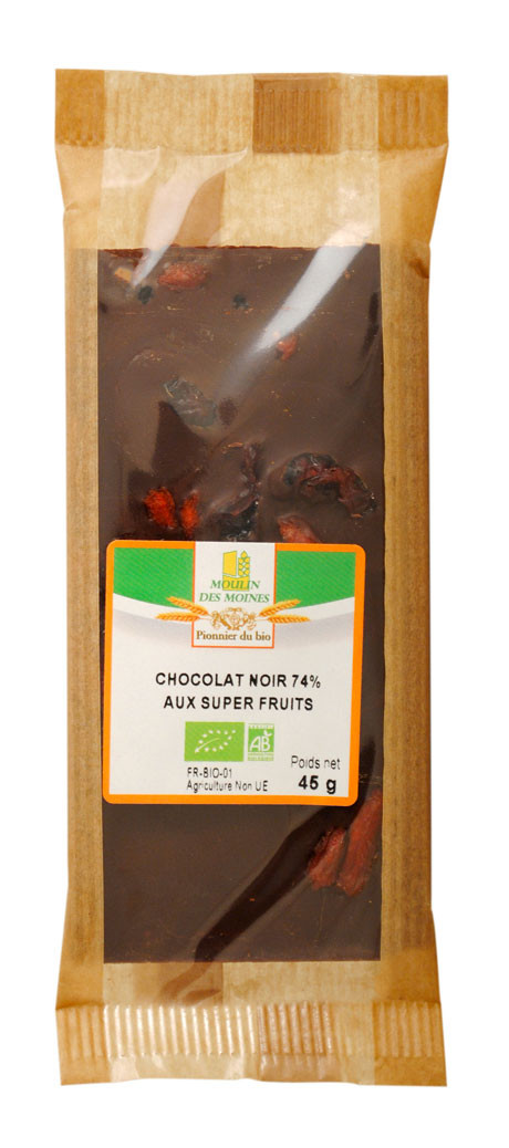CHOCOLAT NOIR 74% SUPER FRUITS 45G AB