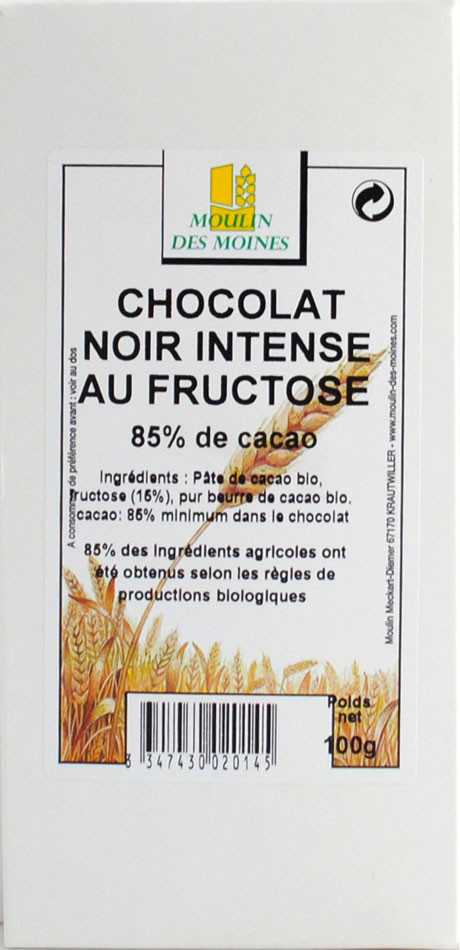 CHOCOLAT NOIR FRUCTOSE 100G NB