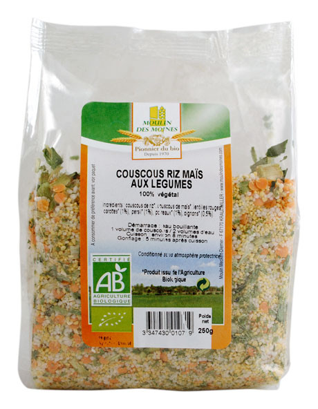 COUSCOUS RIZ MAIS LEGUMES 250G AB