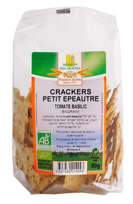 CRACKERS PETIT EPEAUTRE TOMATE BASILIC 80G AB