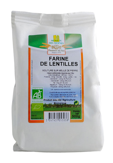 FARINE LENTILLE MDP 500G AB