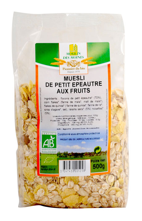 MUESLI PETIT EPEAUTRE FRUITS 500G AB