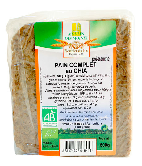 PAIN COMPLET CHIA 500G AB