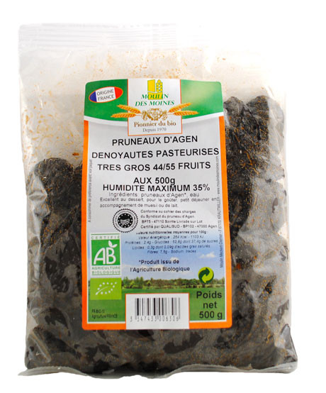PRUNEAUX D'AGEN DENOYAUTES CAL55/66 500G AB