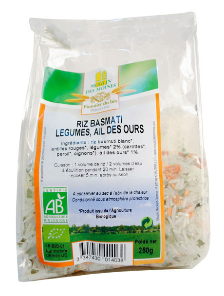 RIZ BASMATI AIL OURS LEGUMES 250G AB