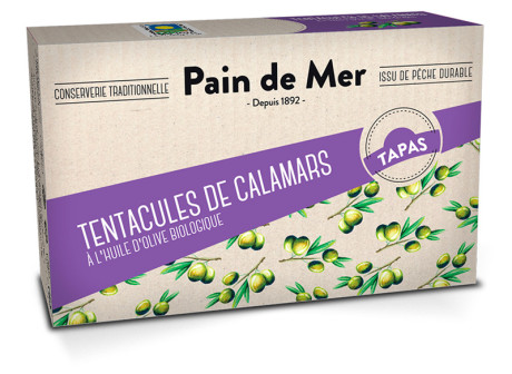 Tentacules de calamars à l'huile d'olive biologique