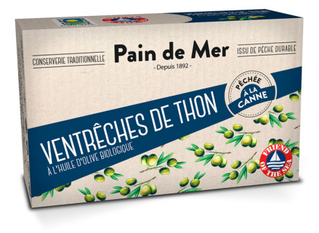 Ventrêches (petits filets) de thon à l'huile d'olive biologique